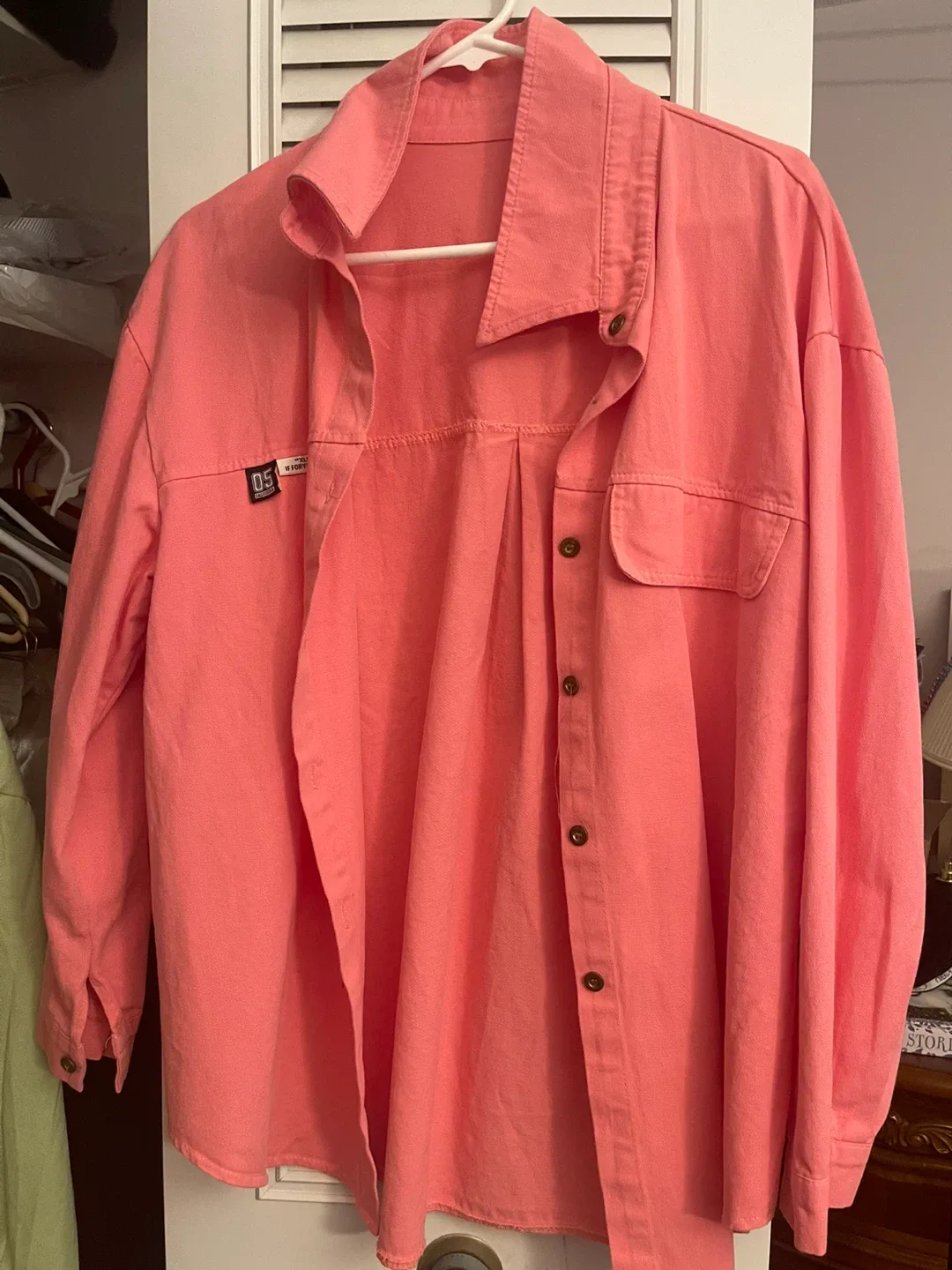 Pink Oversized Button-Up Shirt image indicator(2)