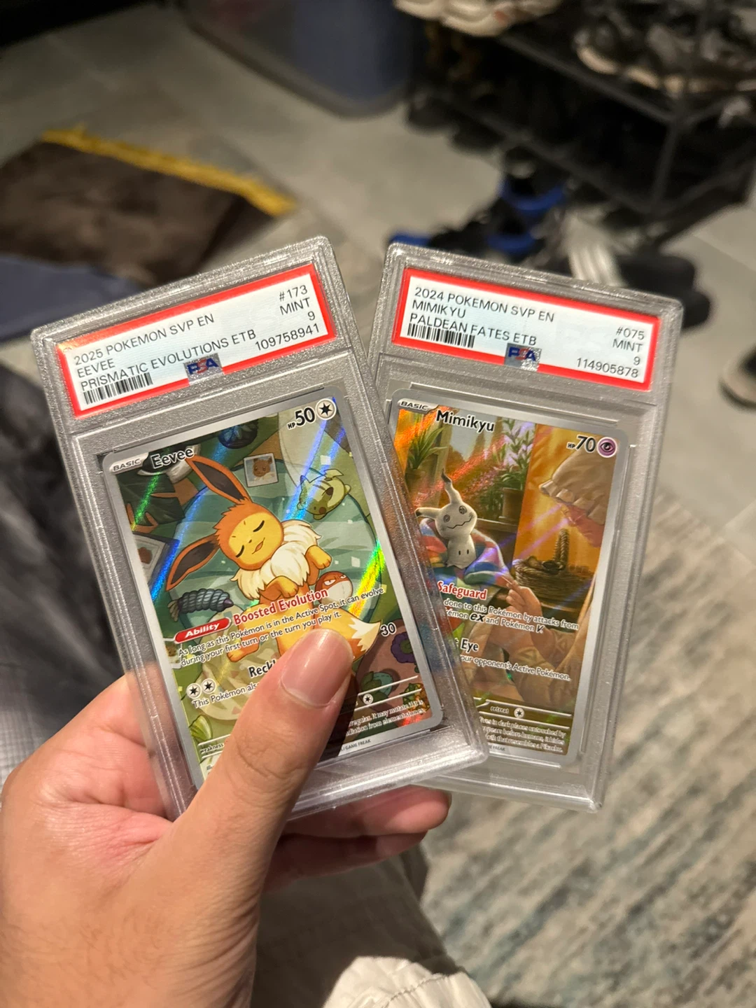 PSA Graded Pokemon Cards: Eevee & Mimikyu