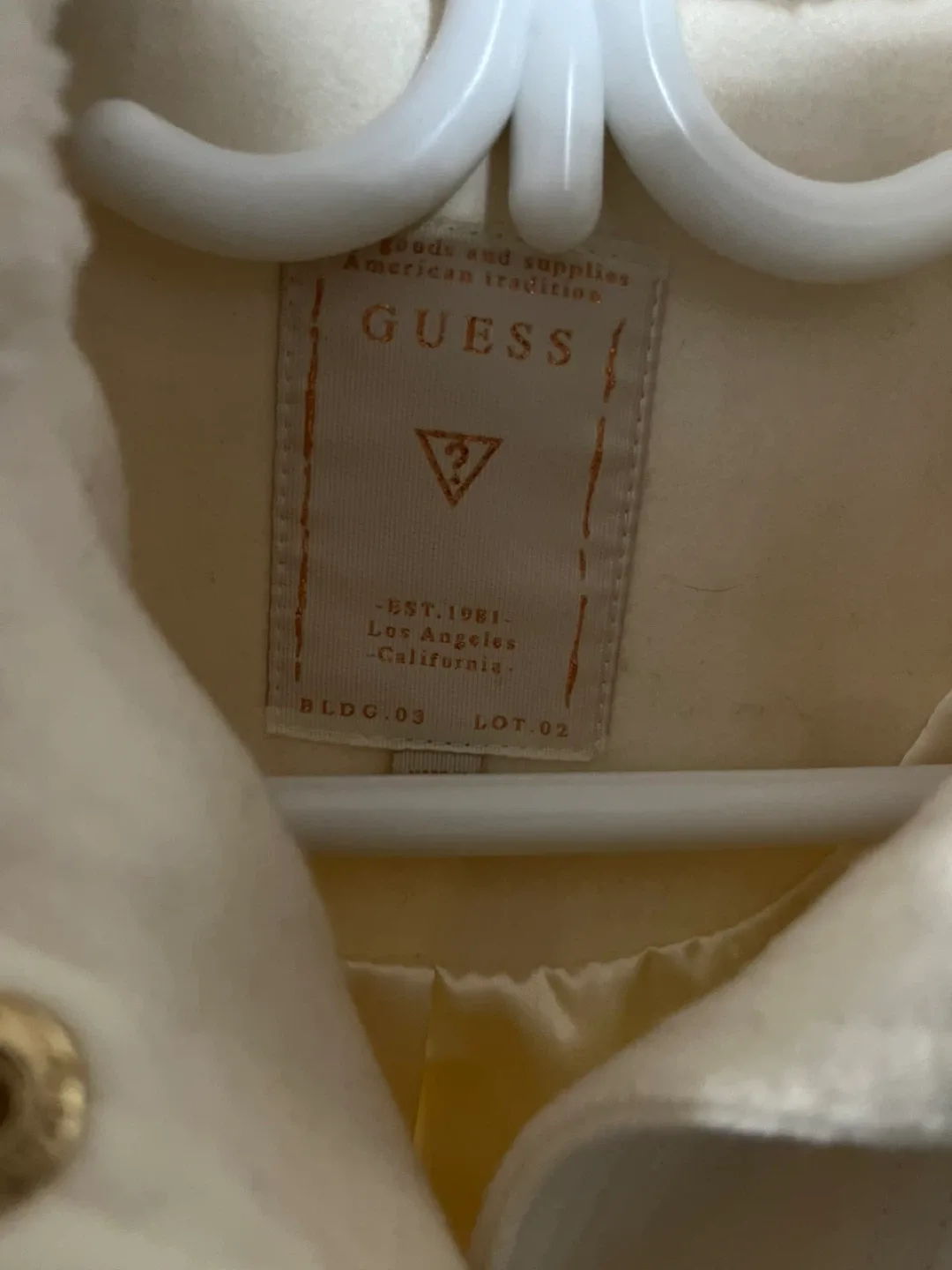 Guess Cream Jacket with Faux Fur Collar image indicator(2)