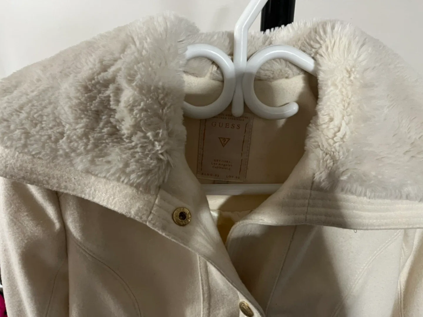 Guess Cream Jacket with Faux Fur Collar image indicator(3)