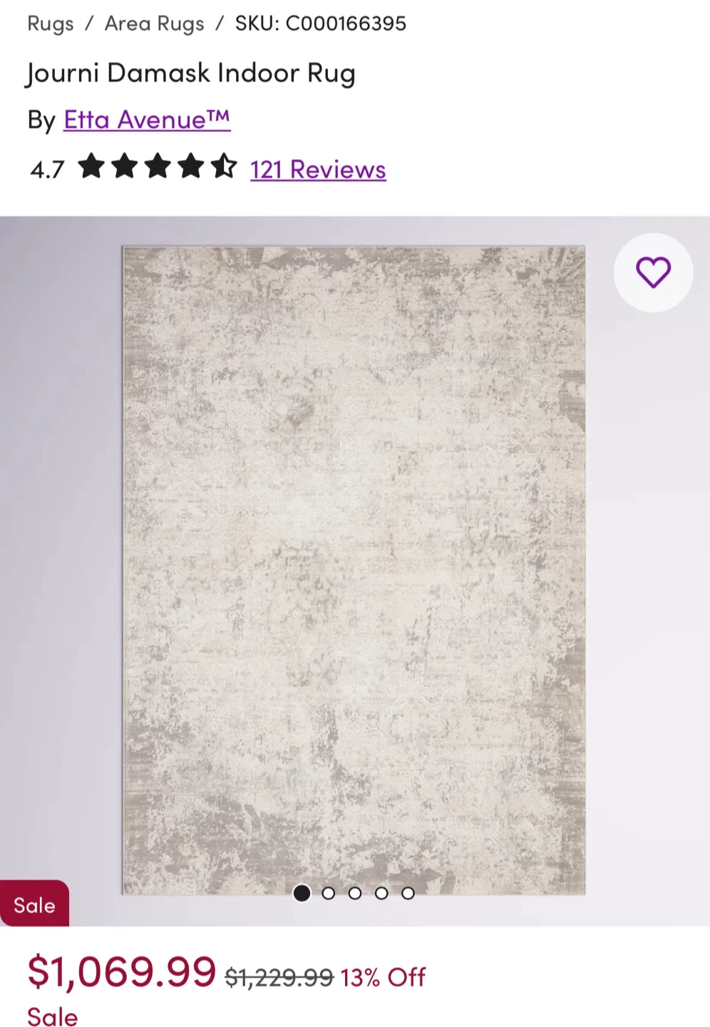 Etta Avenue Journi Damask Indoor Rug image indicator(2)