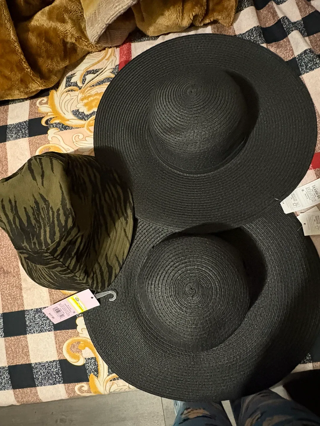 Two Hats: Black Sun Hat & Bucket Hat thumbnail