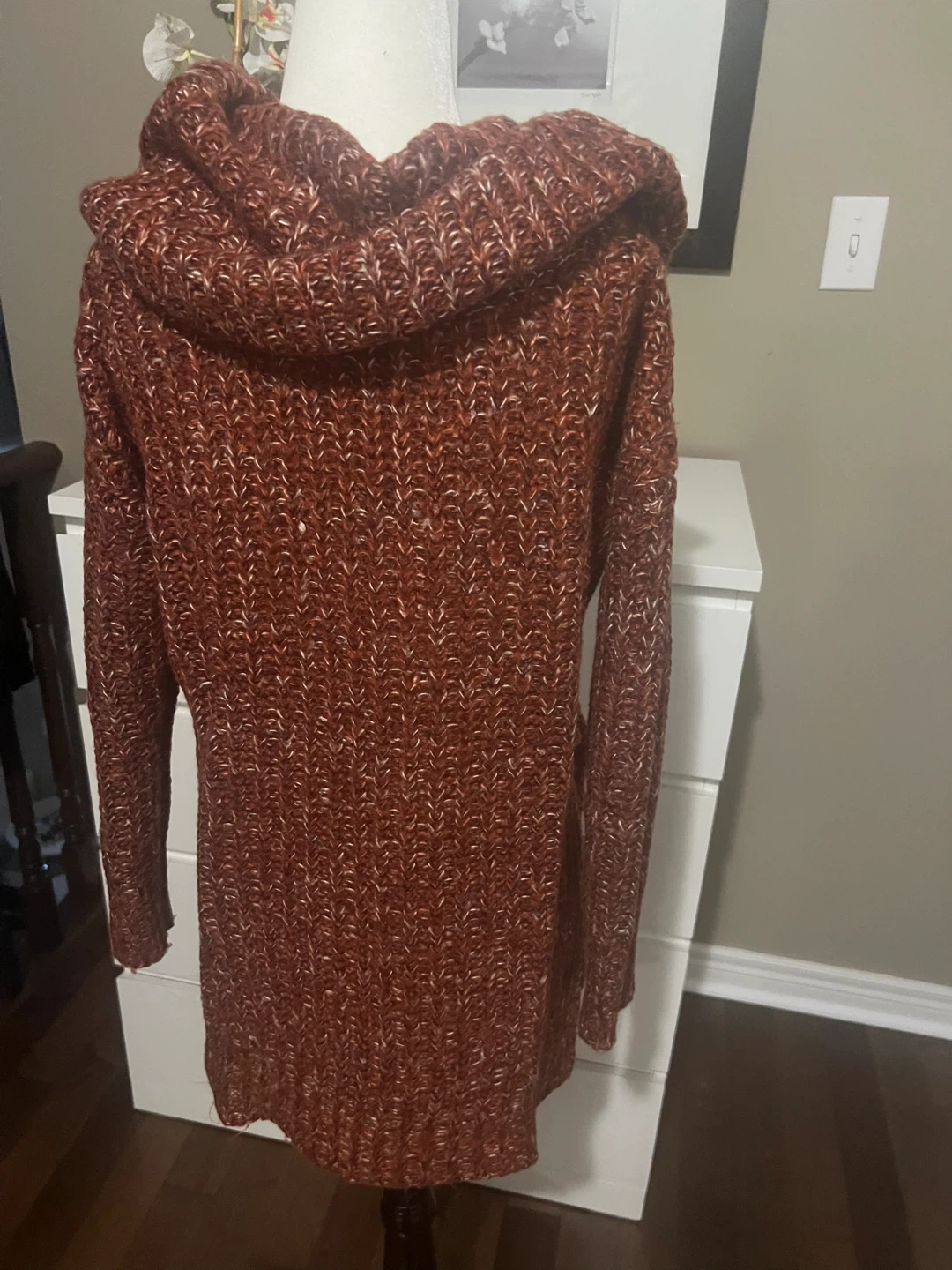 Rust-coloured Knit Tunic Sweater - photo 4