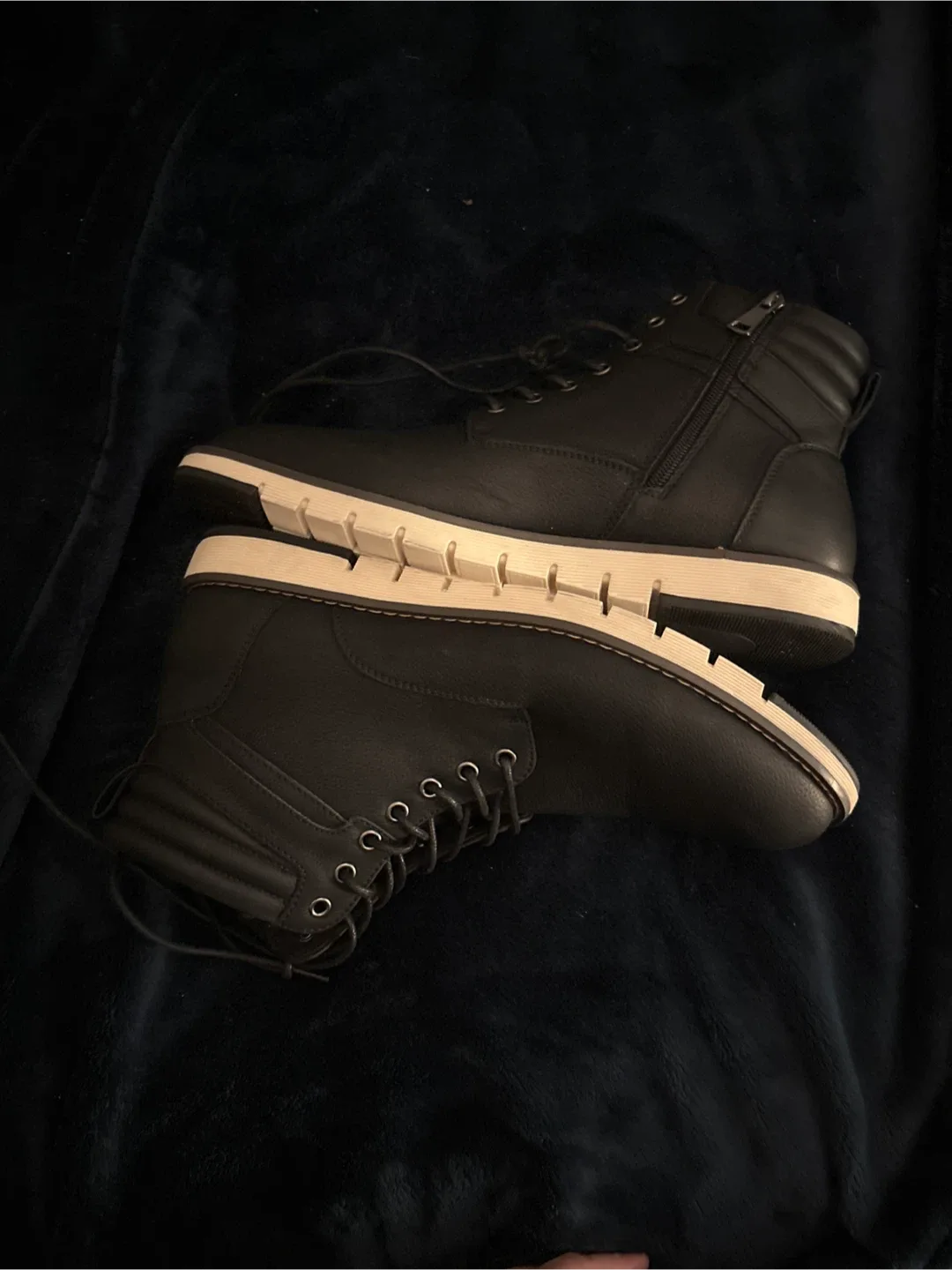 Steve Madden Men's Black Leather Boots Size 10 image indicator(6)