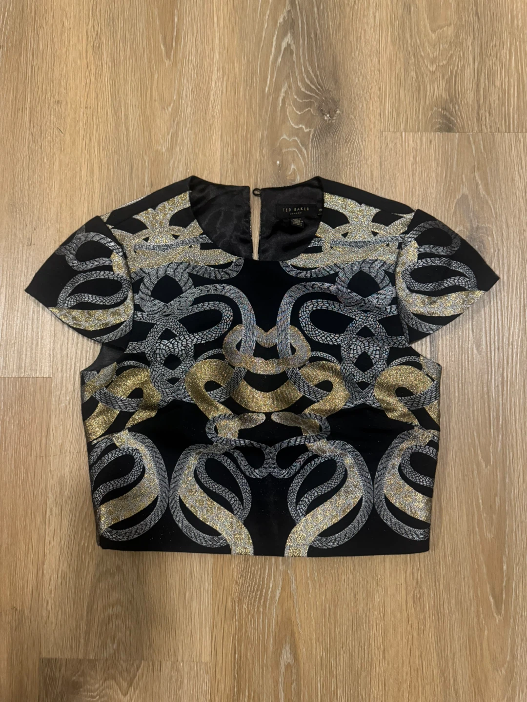 Ted Baker Eowyn Snake Jacquard Crop Top Size 0
