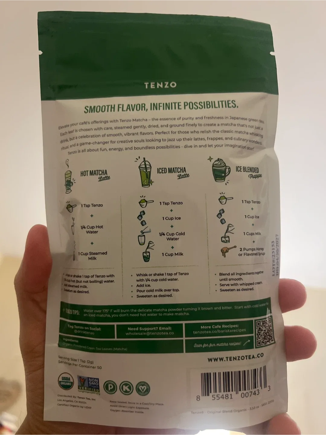 100GRAM of Tenzo Organic Matcha - Original Blend - Matcha Powder image indicator(2)