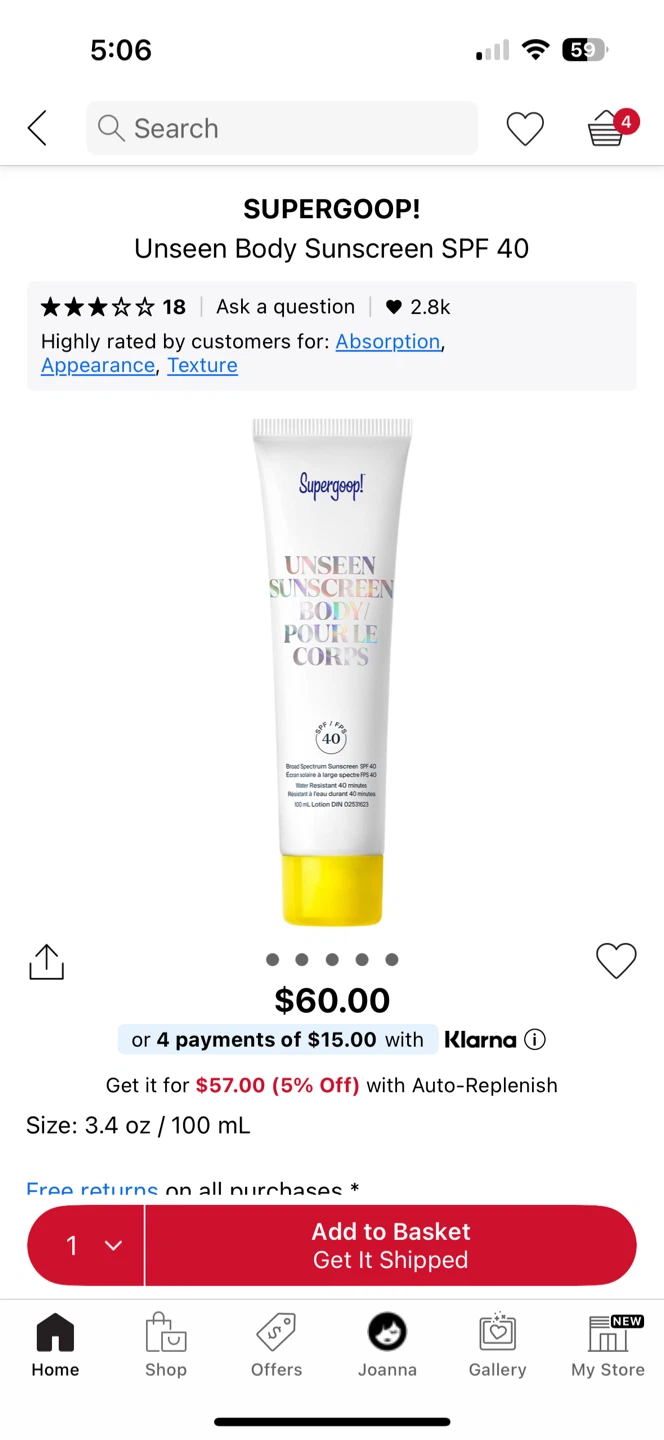 Supergoop! Unseen Body Sunscreen SPF 40 (100 mL) - photo 3