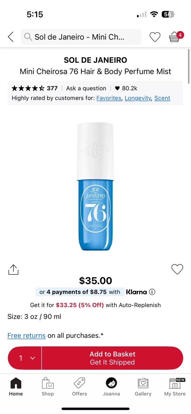 Sol de Janeiro Mini Cheirosa '76 Hair & Body Mist (3oz) image indicator(2)