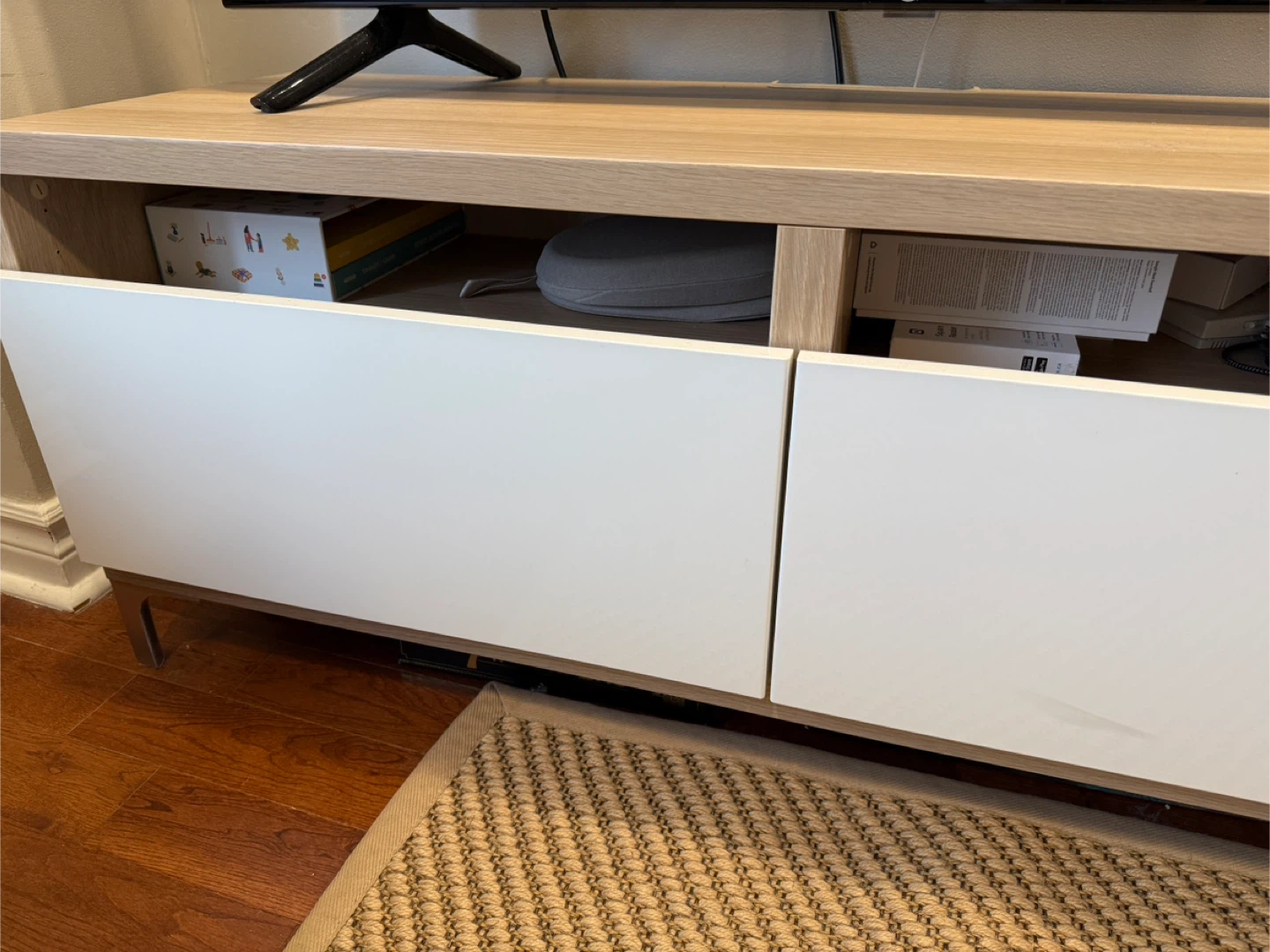 Oak & White TV Stand/Media Console