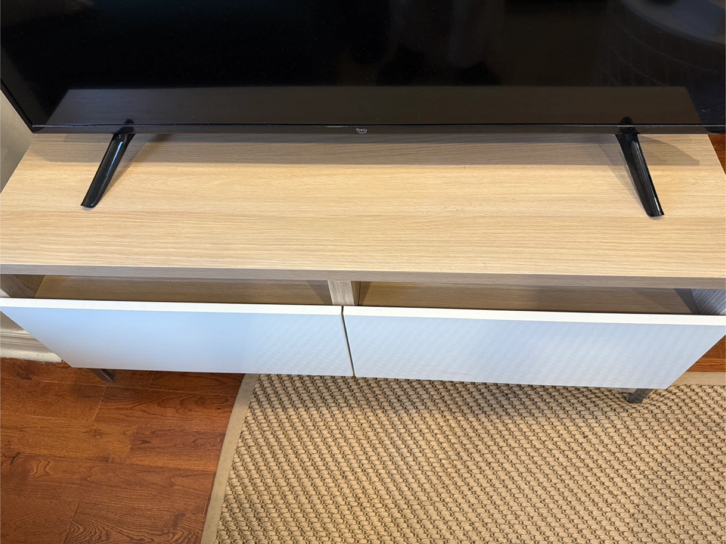 Oak & White TV Stand/Media Console - photo 2
