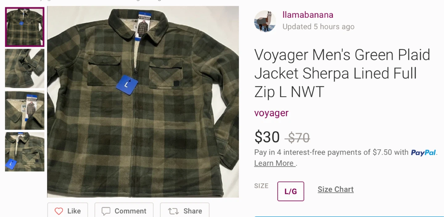 Voyager Men's Green Plaid Sherpa Lined Jacket