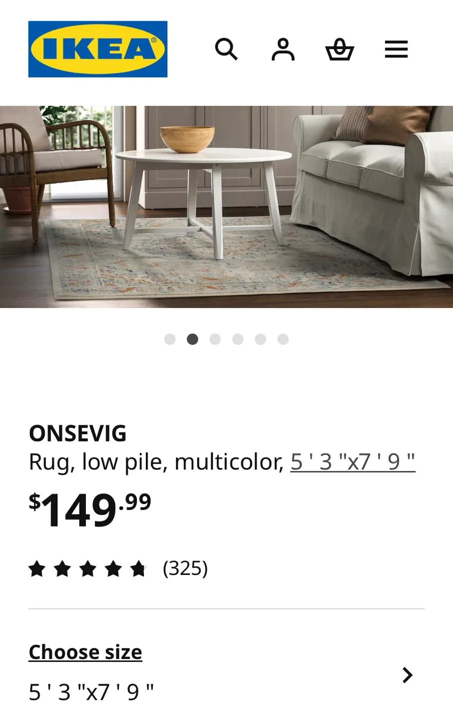 Brand new IKEA VEDBAK Rug, Blue/Beige image indicator(7)