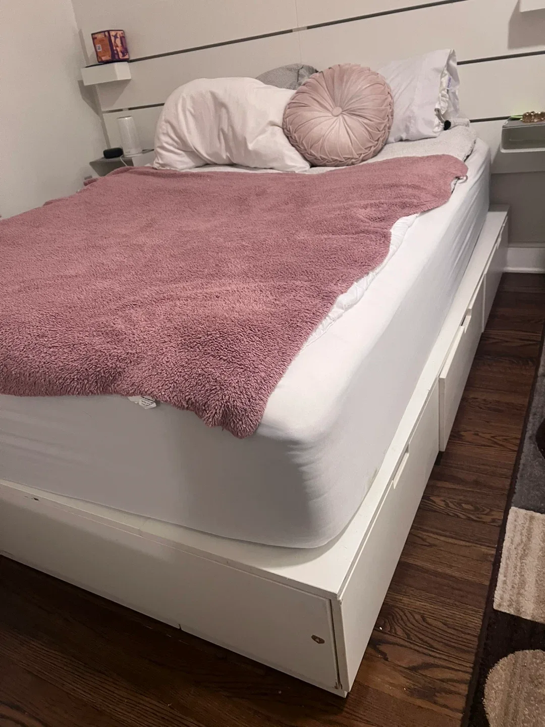 White Bed Frame with Storage Drawers image indicator(2)