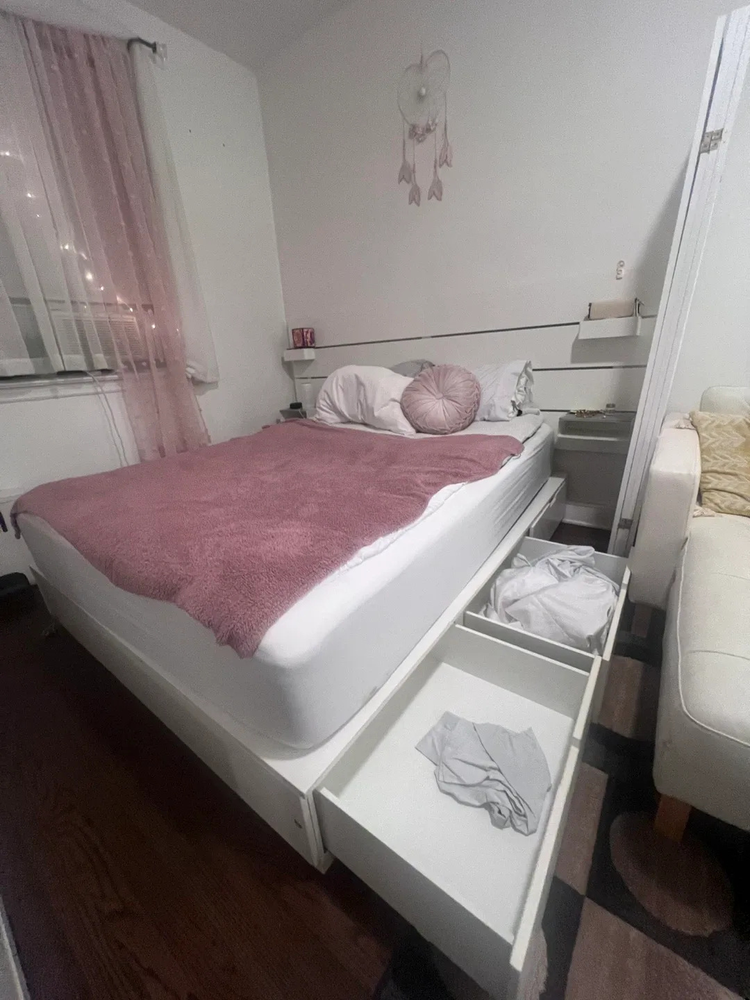 White Bed Frame with Storage Drawers image indicator(5)