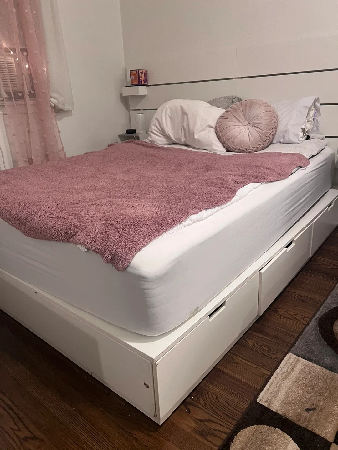 White Bed Frame with Storage Drawers thumbnail