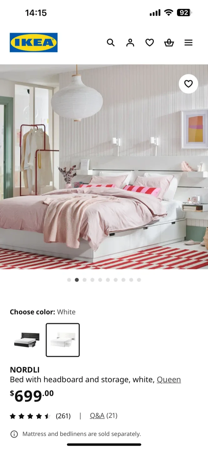 White Bed Frame with Storage Drawers image indicator(7)