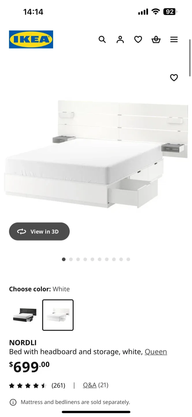 White Bed Frame with Storage Drawers image indicator(9)