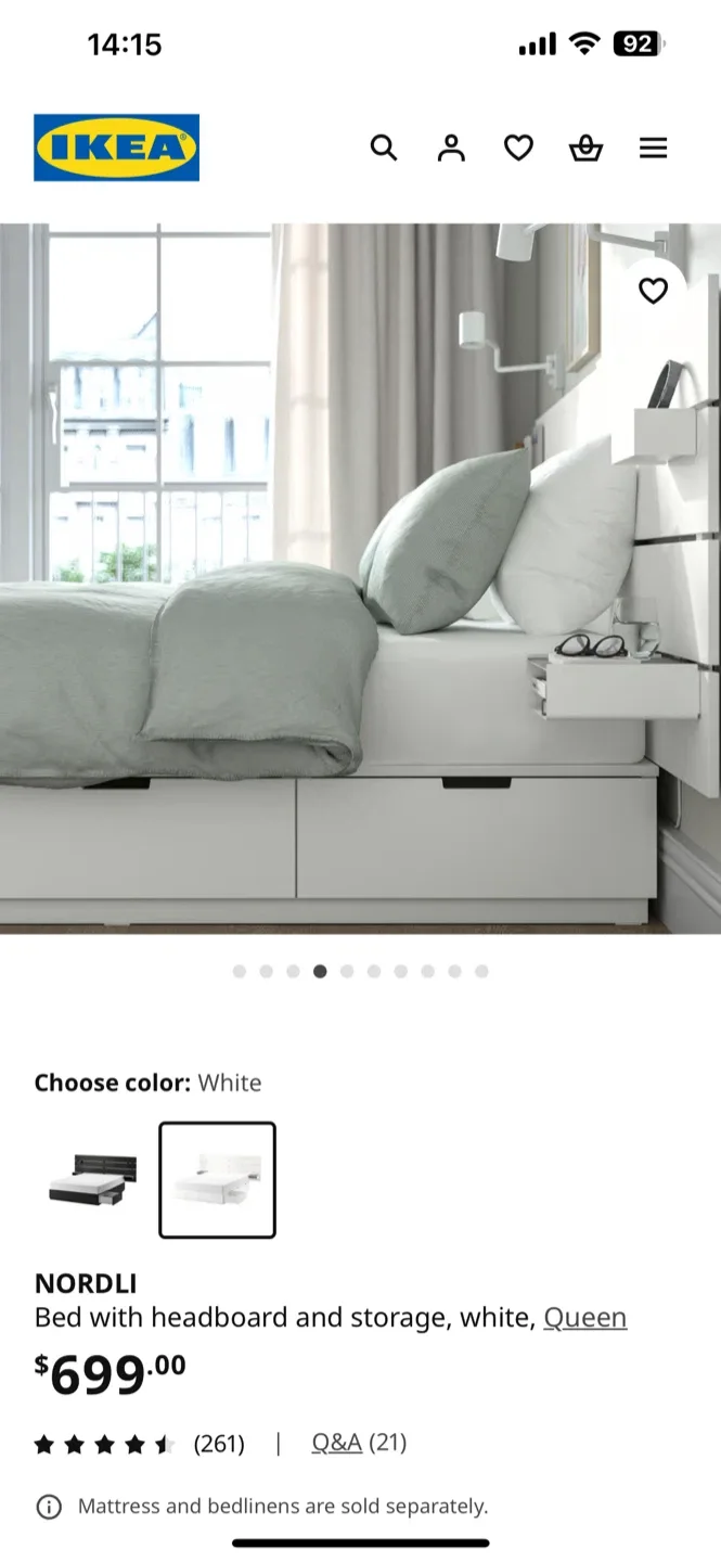 White Bed Frame with Storage Drawers image indicator(8)