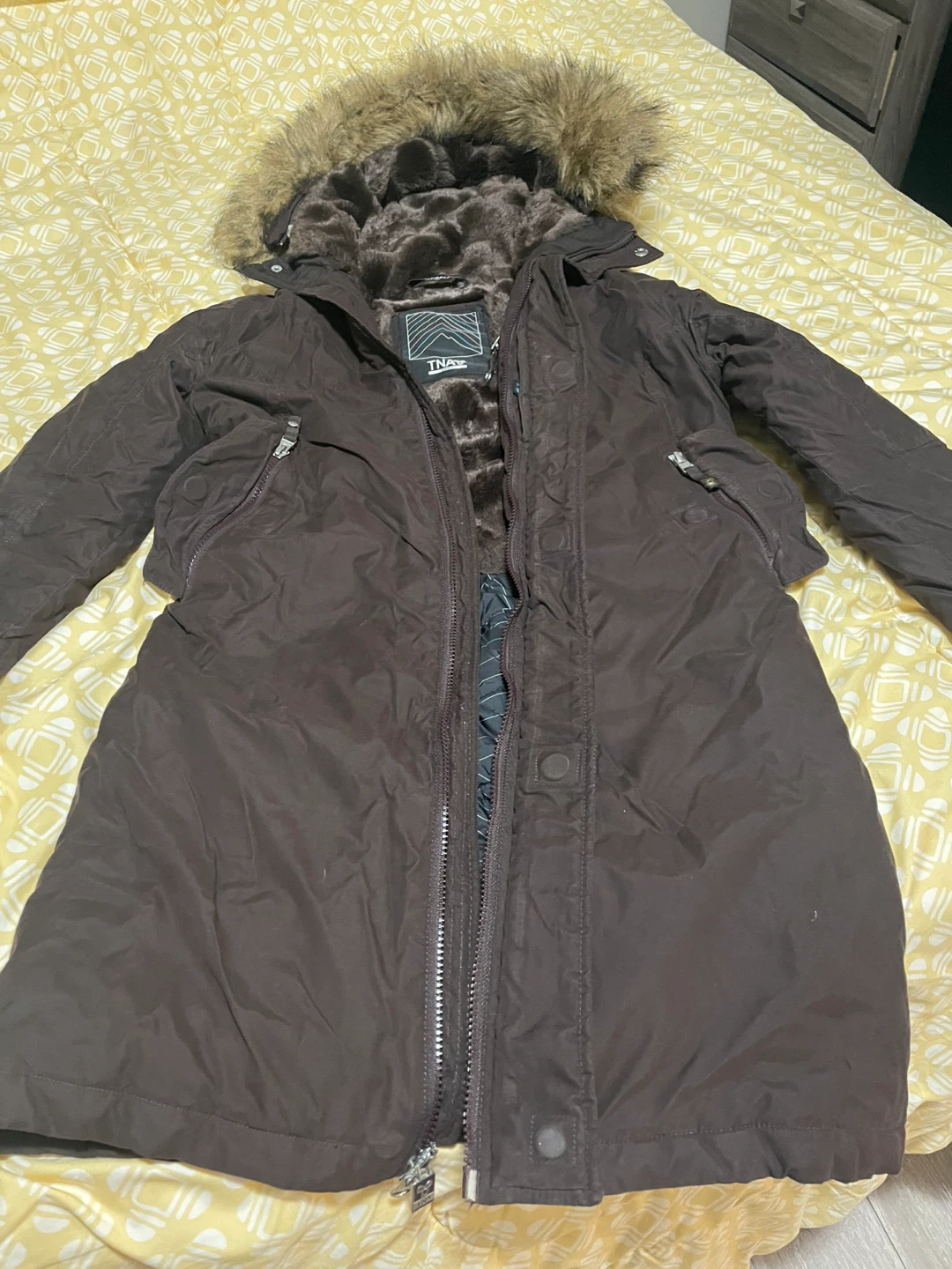 TNA Parka Coat with Faux Fur Hood - photo 3