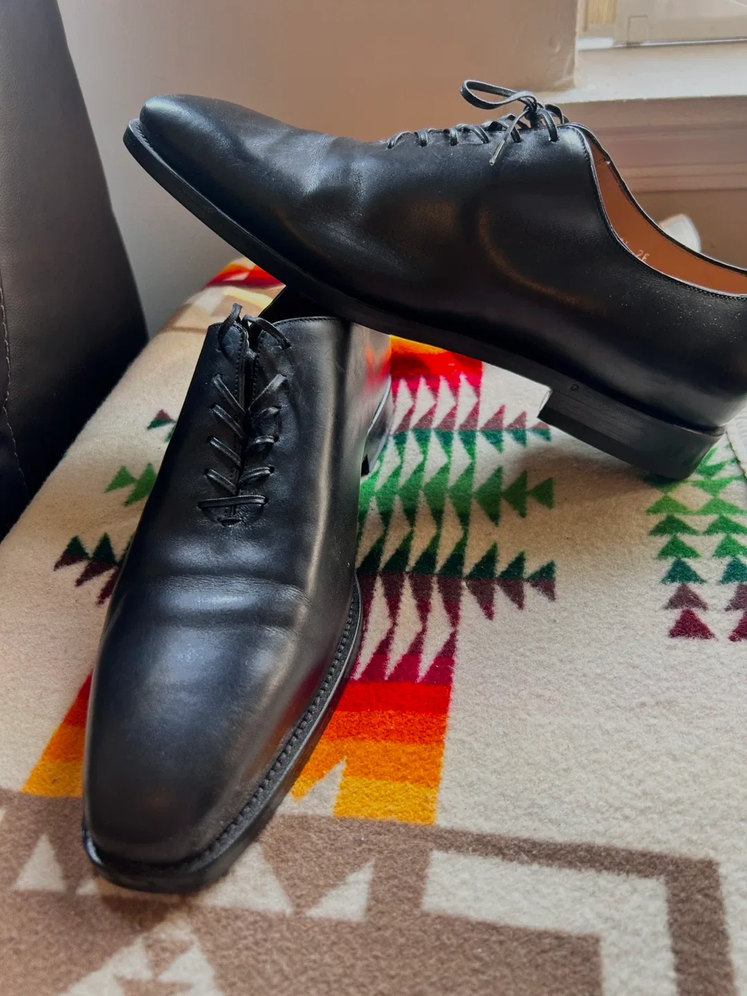 Ferragamo Black Leather Dress Shoes - Size 11.5 (12 US) image indicator(2)