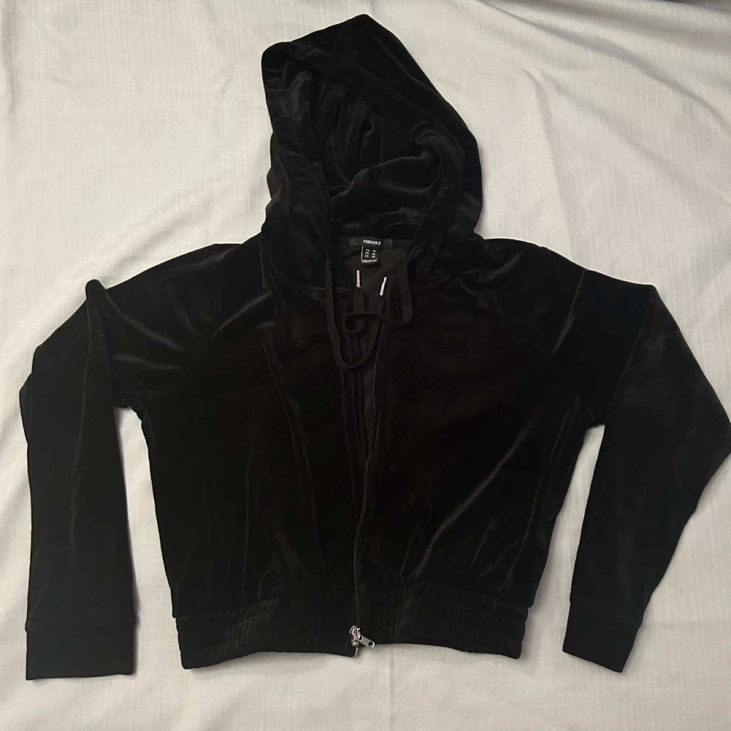 Forever 21 Black Velvet Hoodie