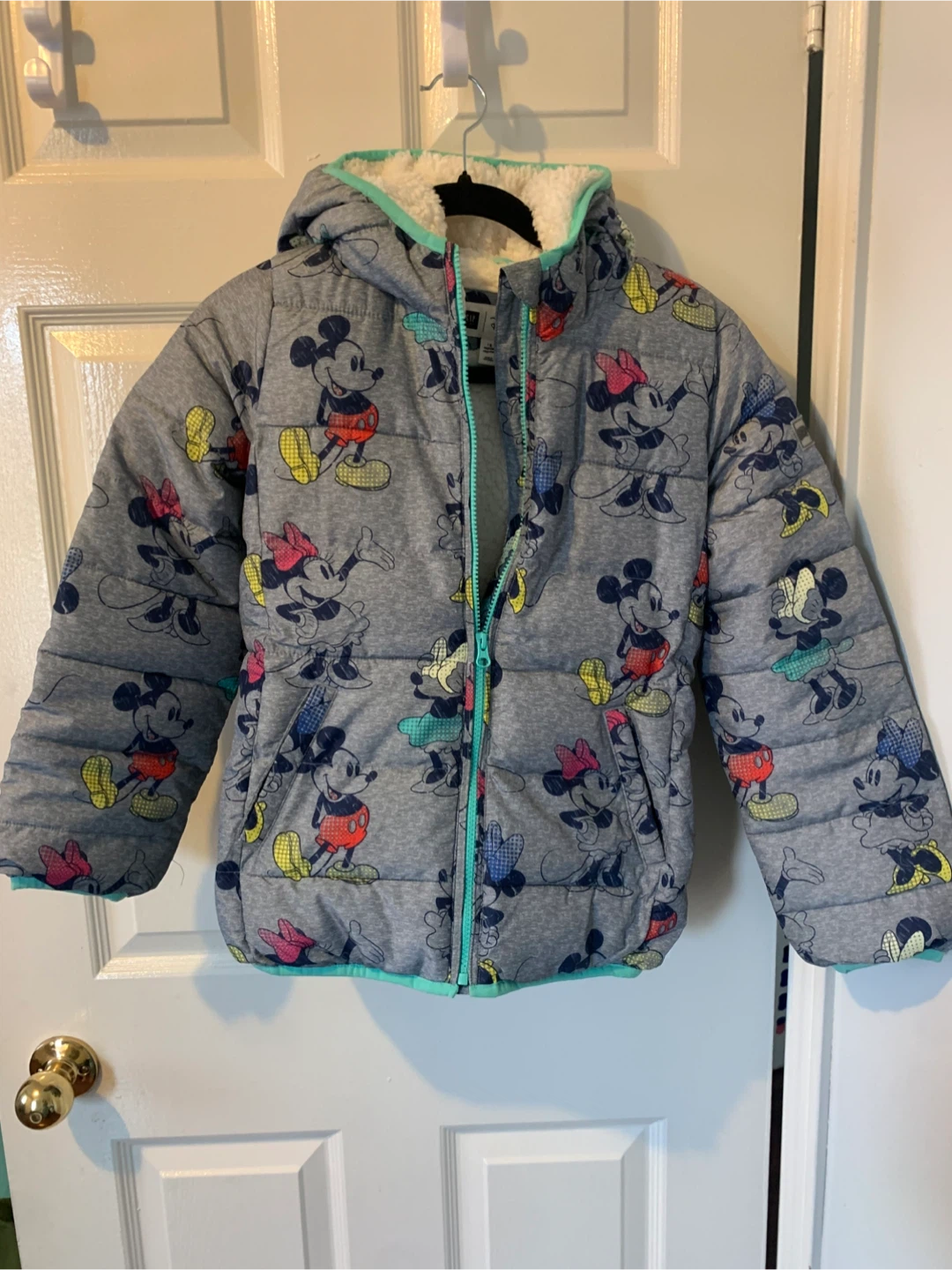GAP Kids Disney Mickey Mouse Puffer Jacket - Size L (10-11)