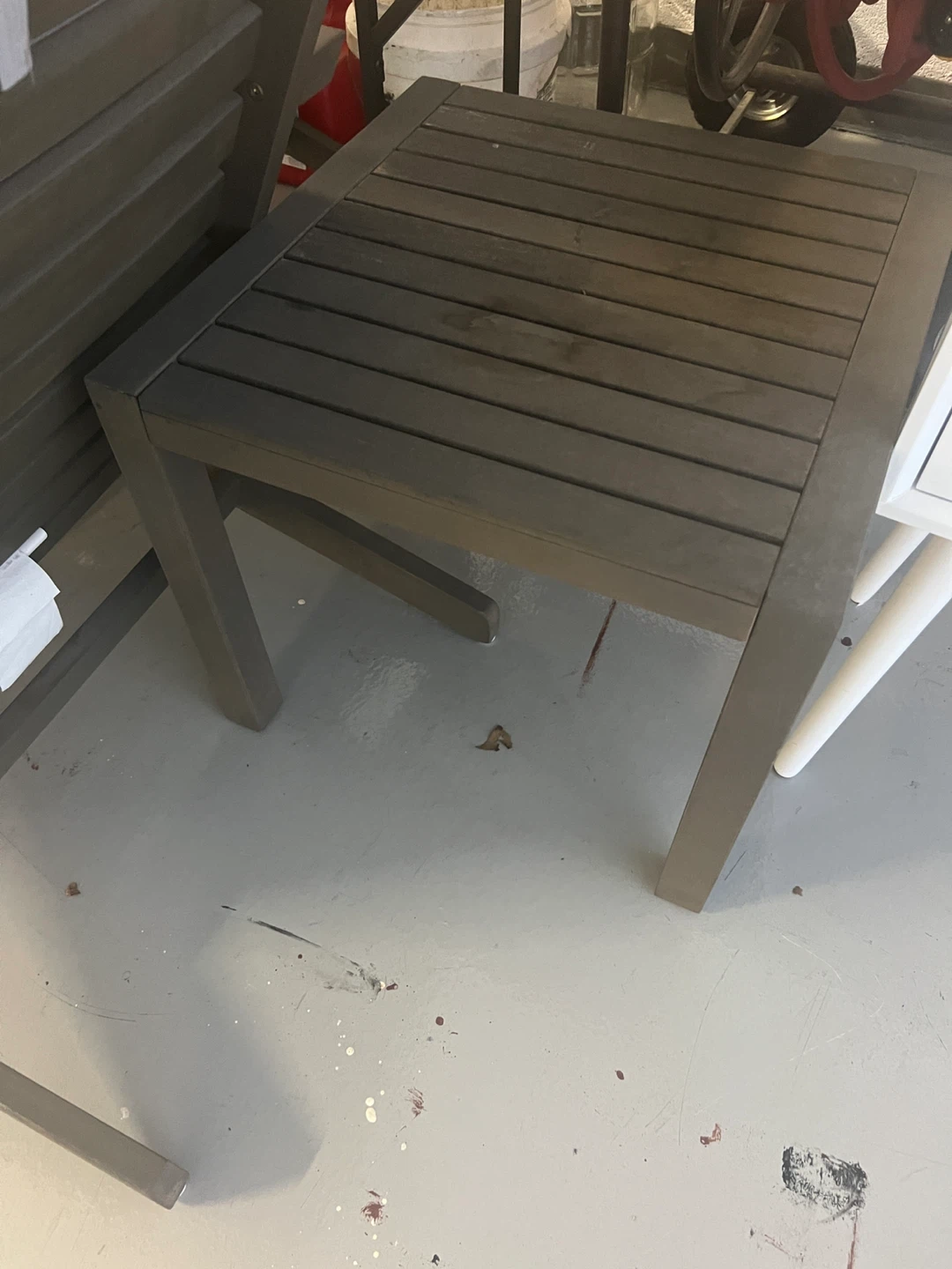 Outdoor Side Table & Chair Set - Gray