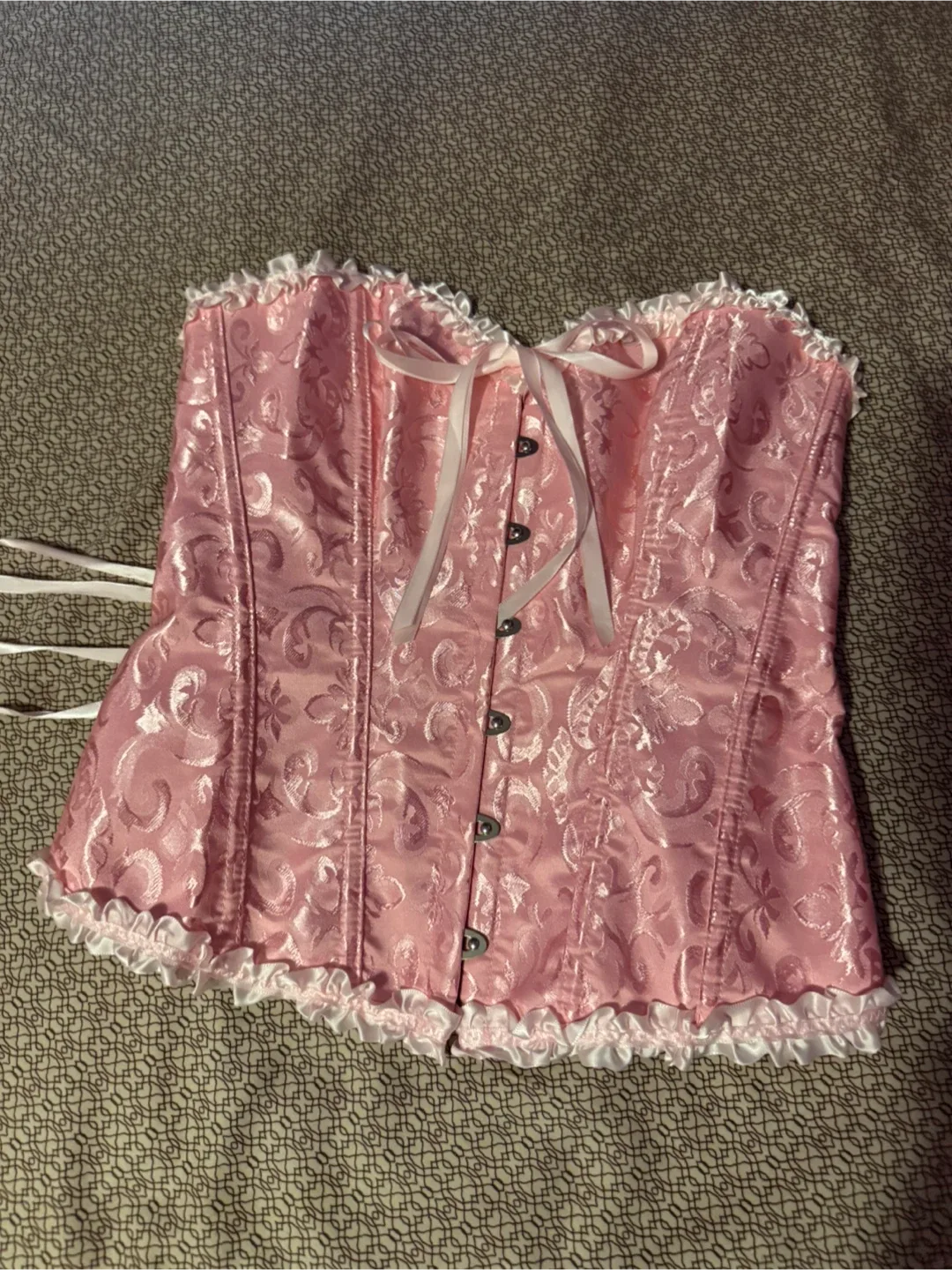 Pink Corset Top  (Can be used for Halloween!) thumbnail