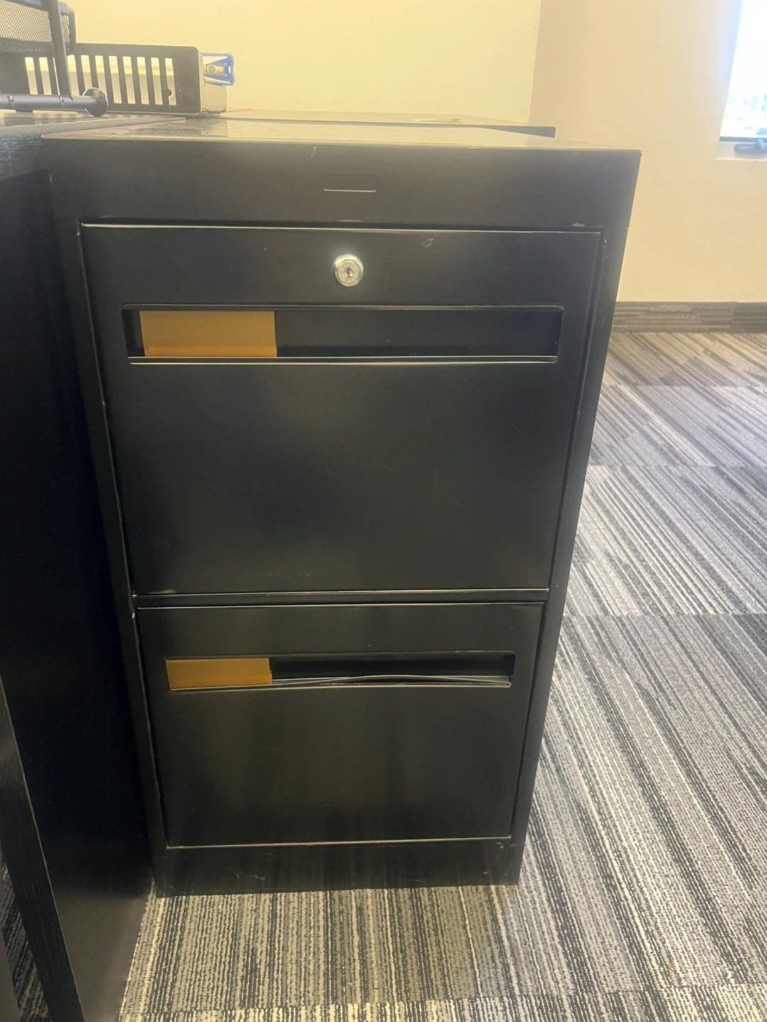 Black Filing Cabinet - Two Drawers