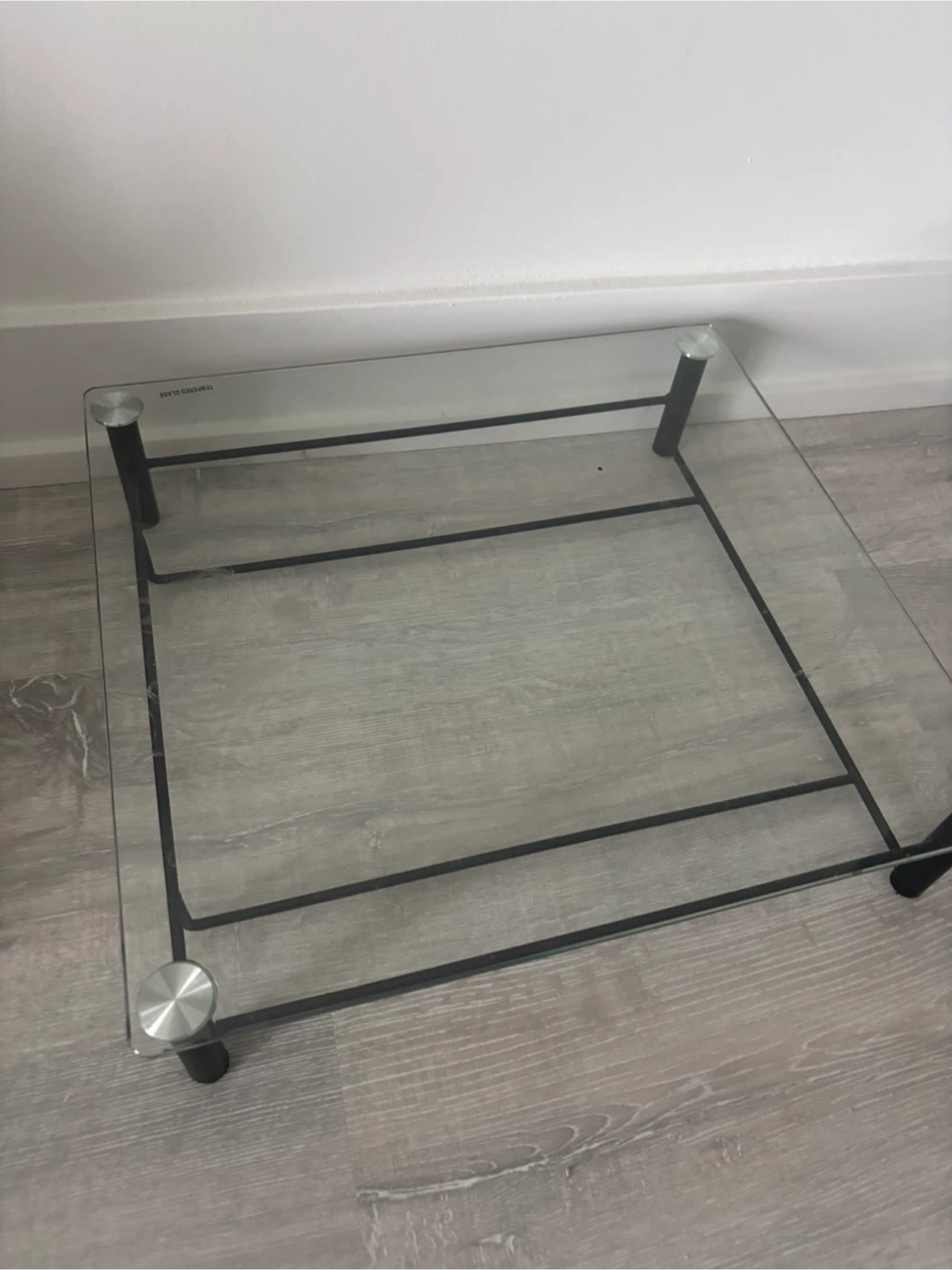 Glass Coffee Table with Black Frame
