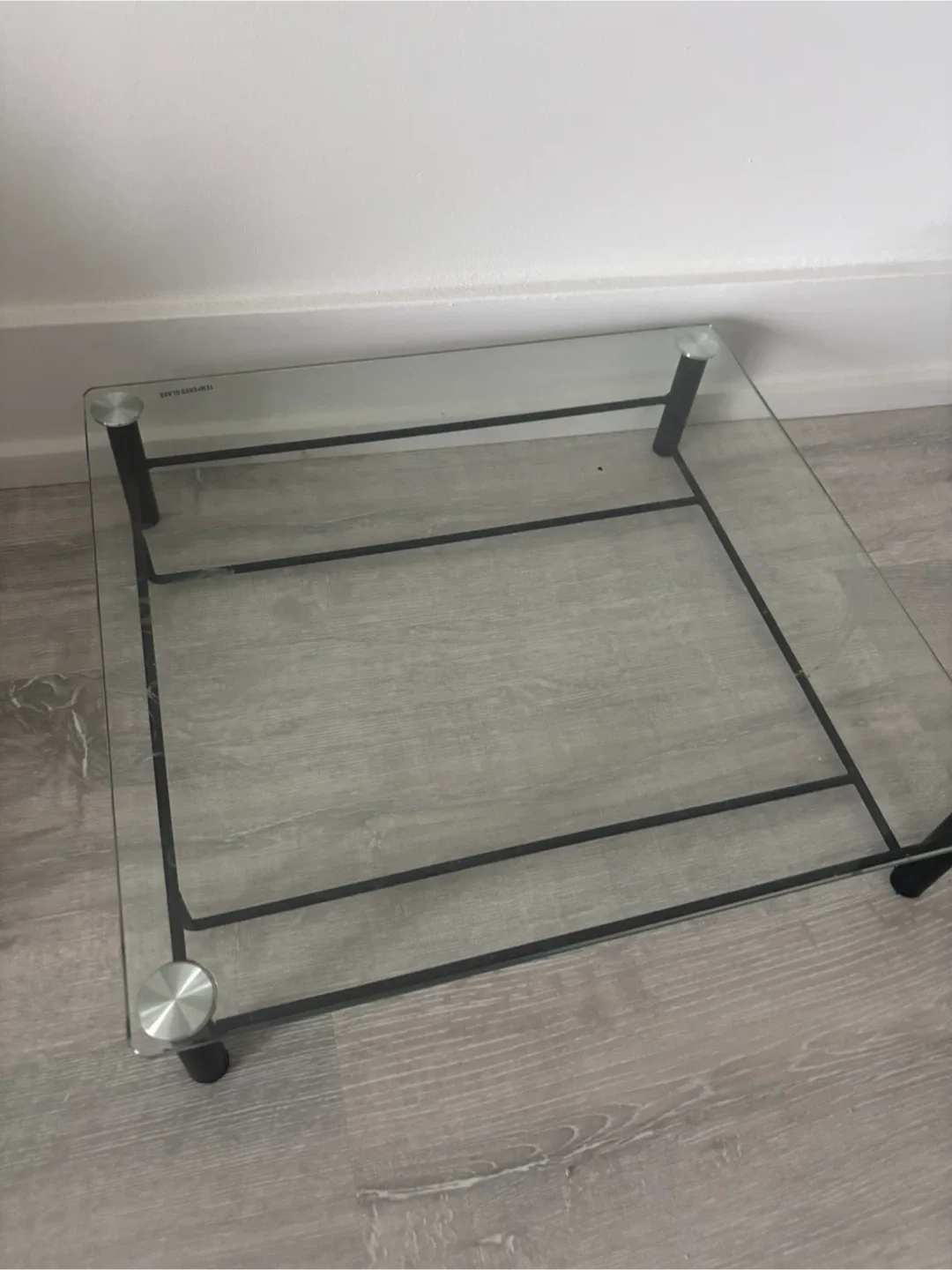 Glass Coffee Table with Black Frame