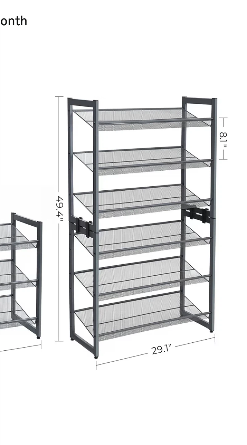 SONGMICS 6-Tier Shoe Rack, Black - photo 2