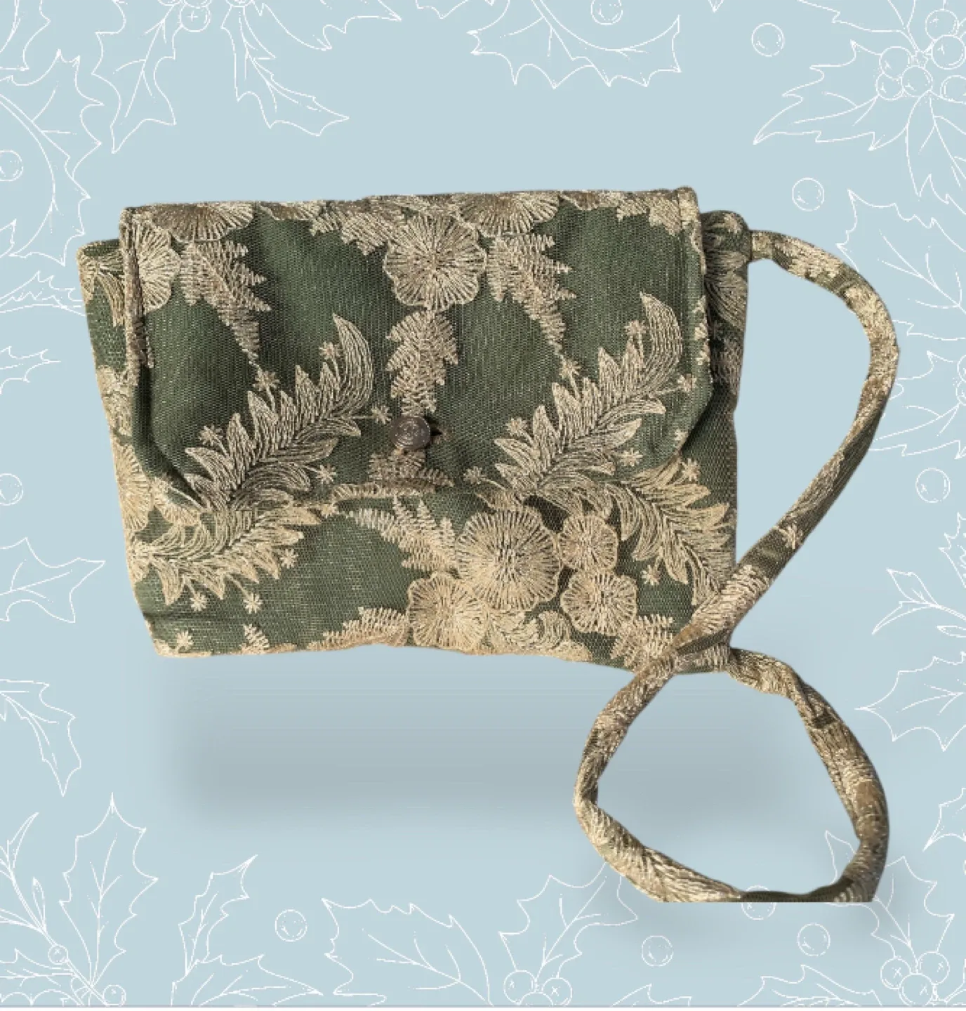 Olive Green Floral Handbag image indicator(4)