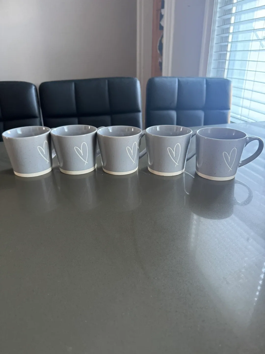 Mrs Hinch Gray Speckled Mugs with Heart Design - Set of 5 image indicator(3)
