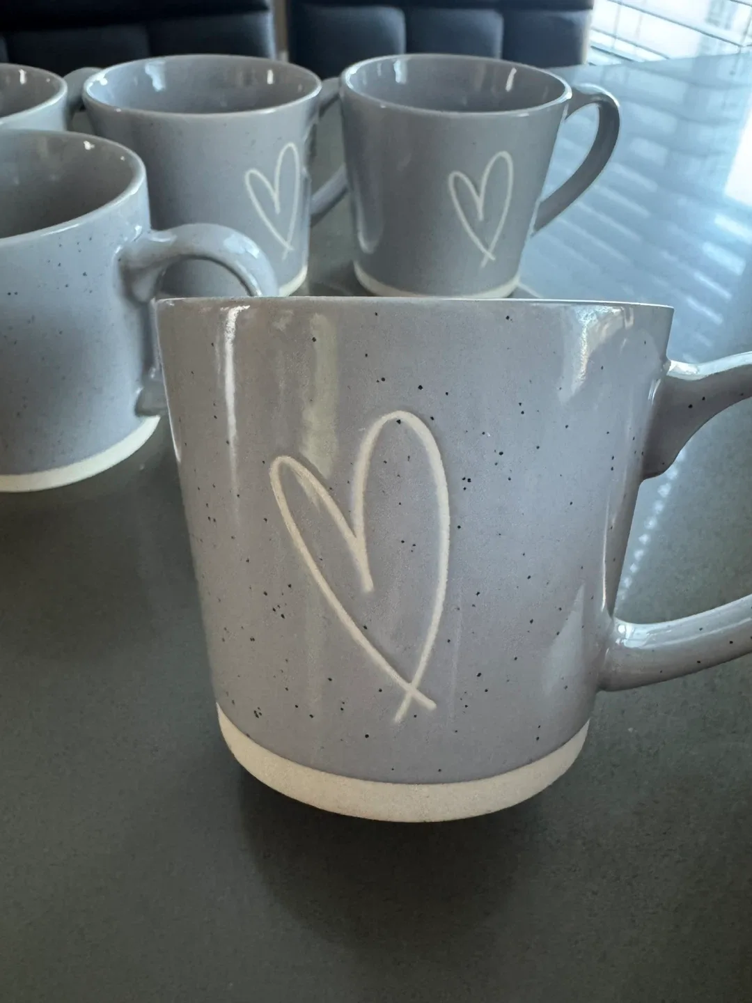 Mrs Hinch Gray Speckled Mugs with Heart Design - Set of 5 image indicator(4)