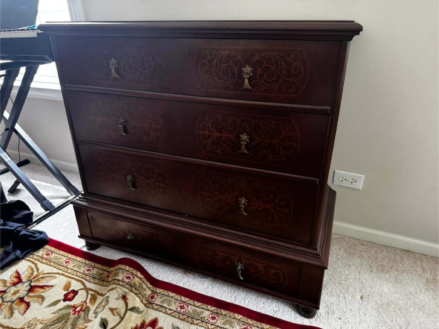 Closson Dresser with inlay design.