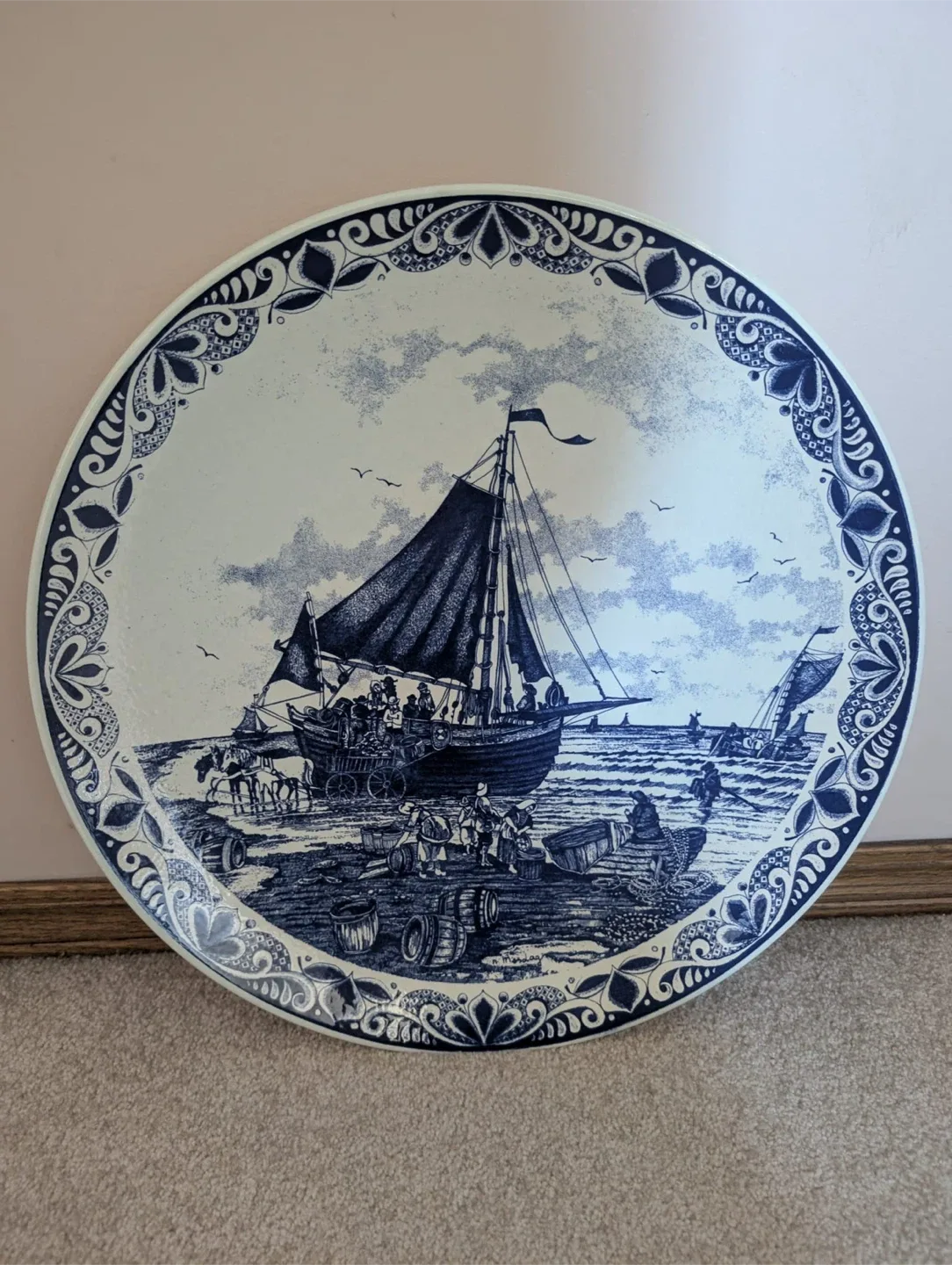 Antique Delft Blue Charger Plate