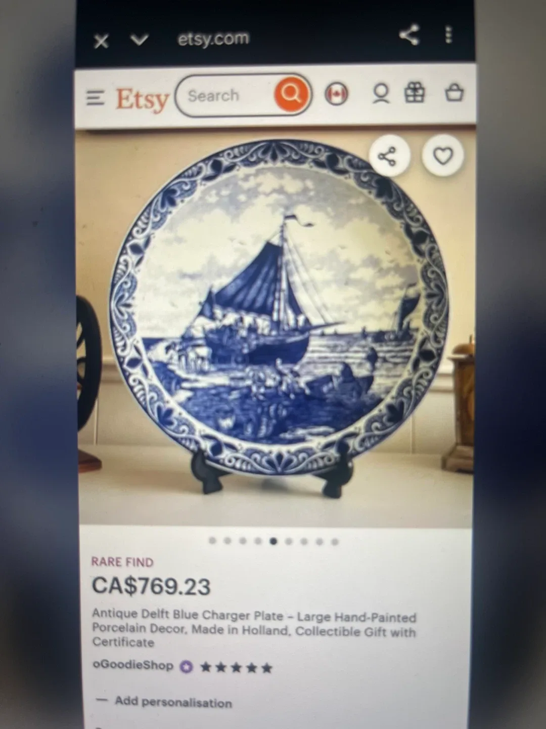 Antique Delft Blue Charger Plate image indicator(2)