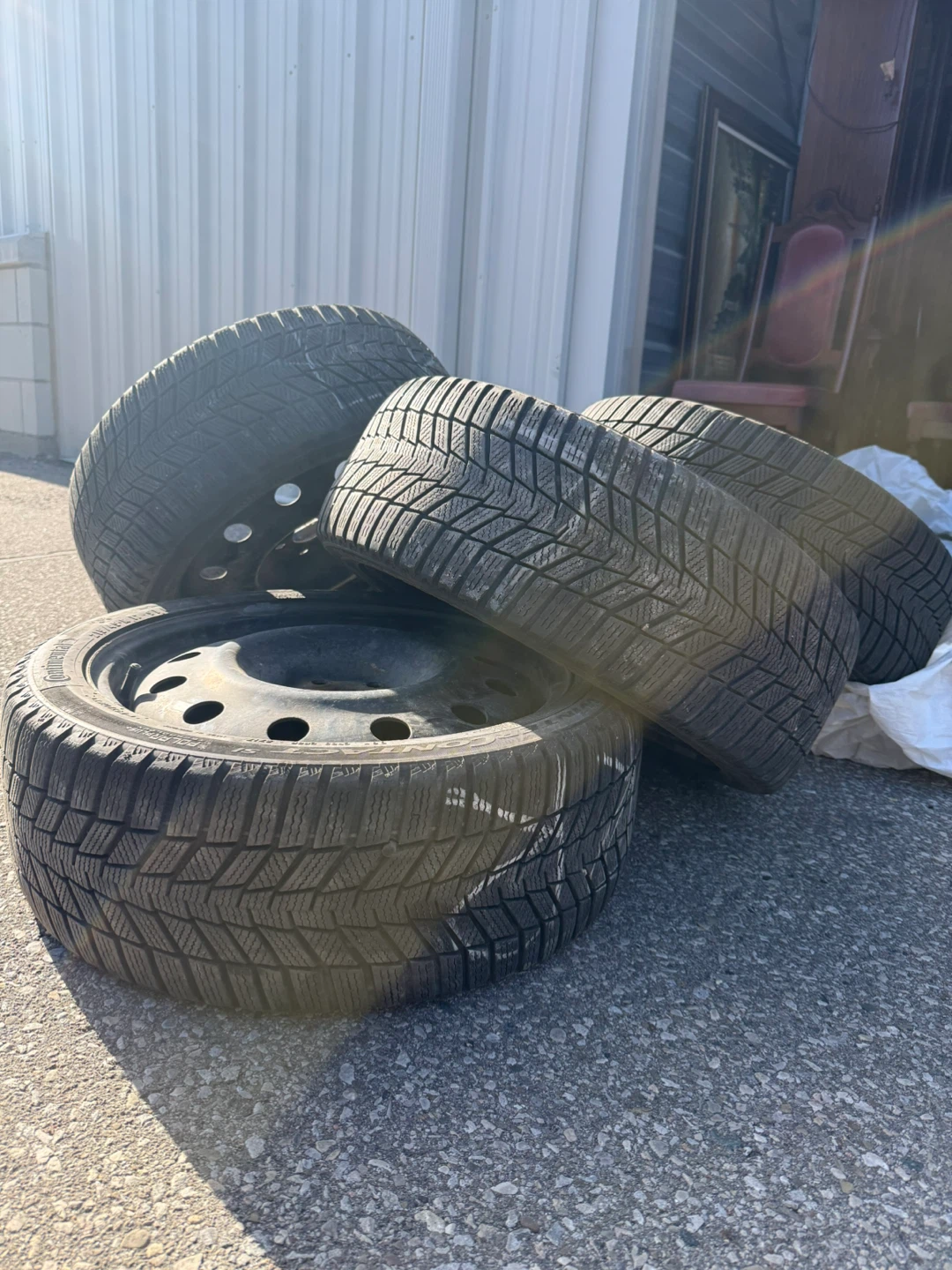 Continental Winter Tires 215/45R17 on Steel Rims