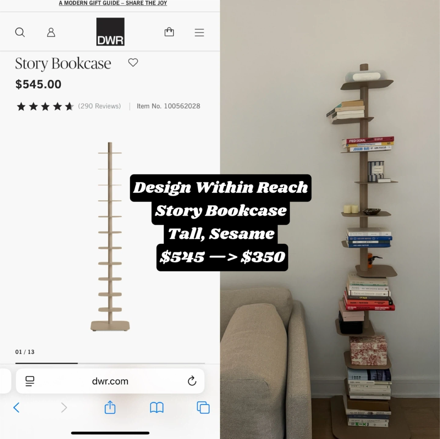 DWR Story Bookcase - Tall, Sesame