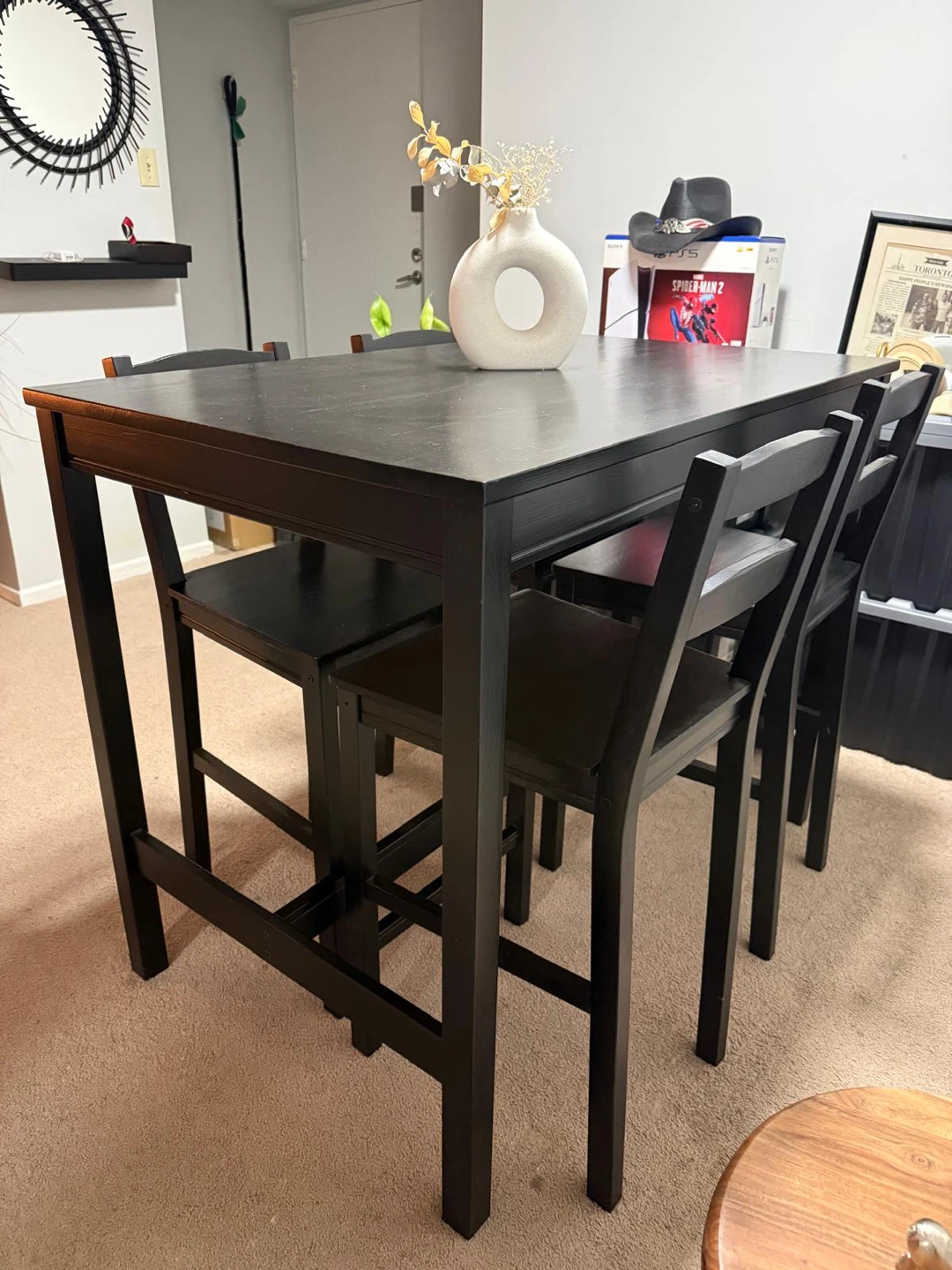 Black Dining Table with 4 Chairs - photo 4
