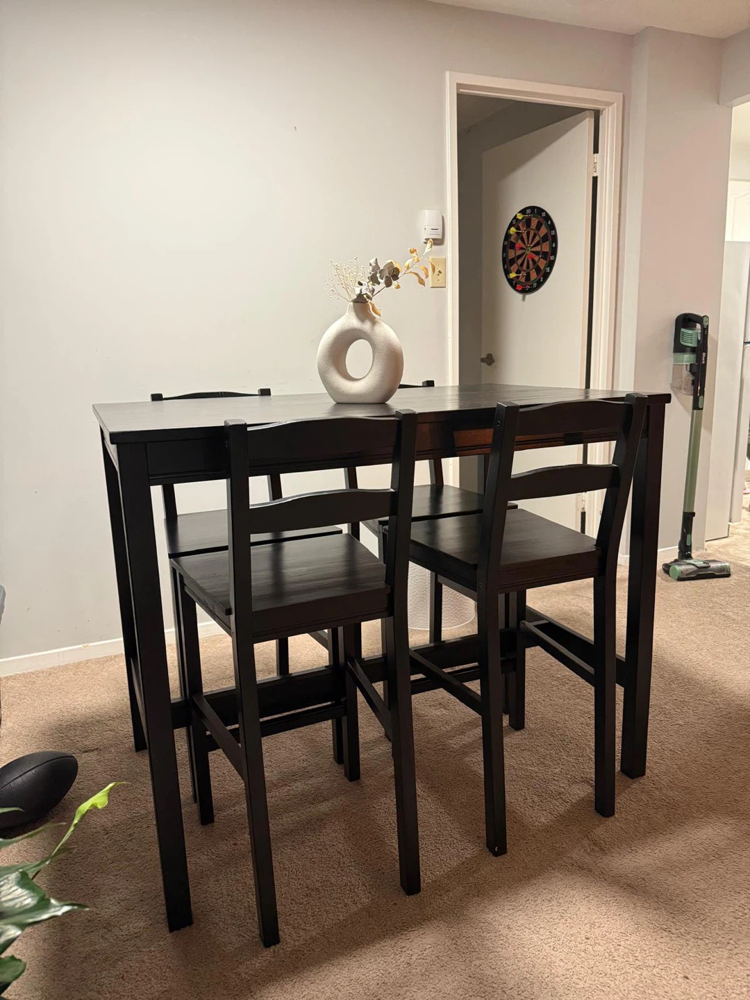 Black Dining Table with 4 Chairs