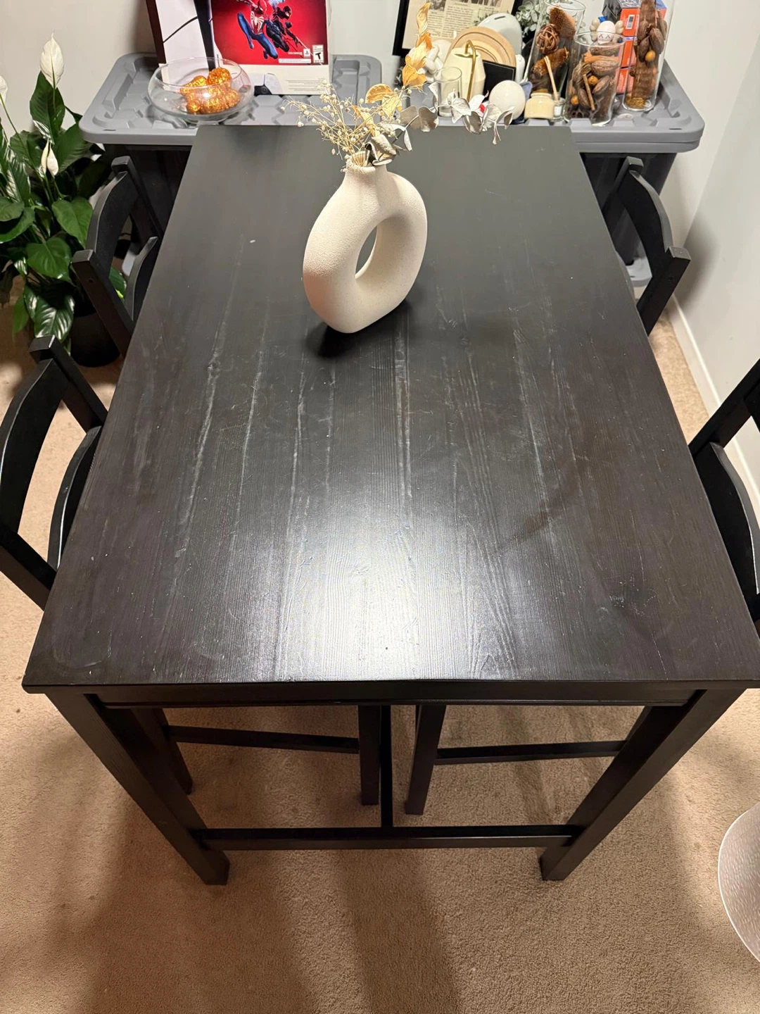 Black Dining Table with 4 Chairs - photo 3