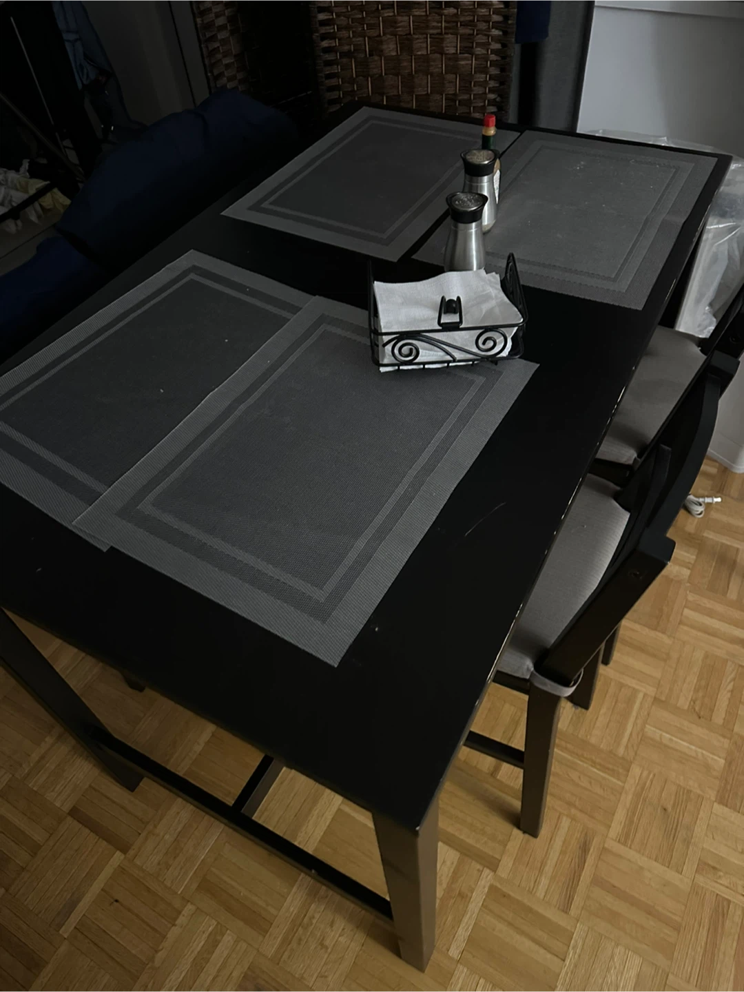 Black Dining Table with 4 Chairs - photo 2