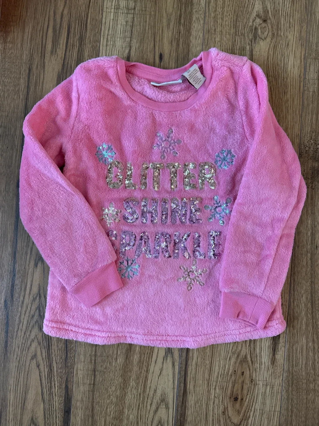 Kids Pink Fluffy Glitter Shine Sparkle Top thumbnail
