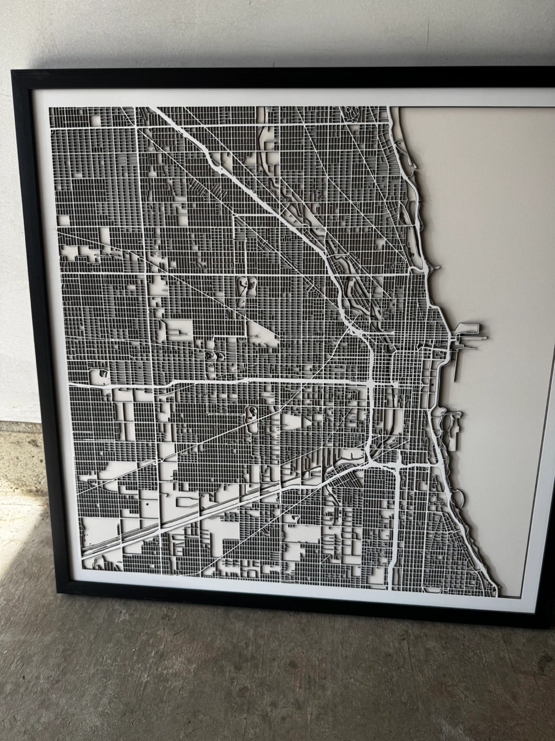 Framed Chicago City Map Art