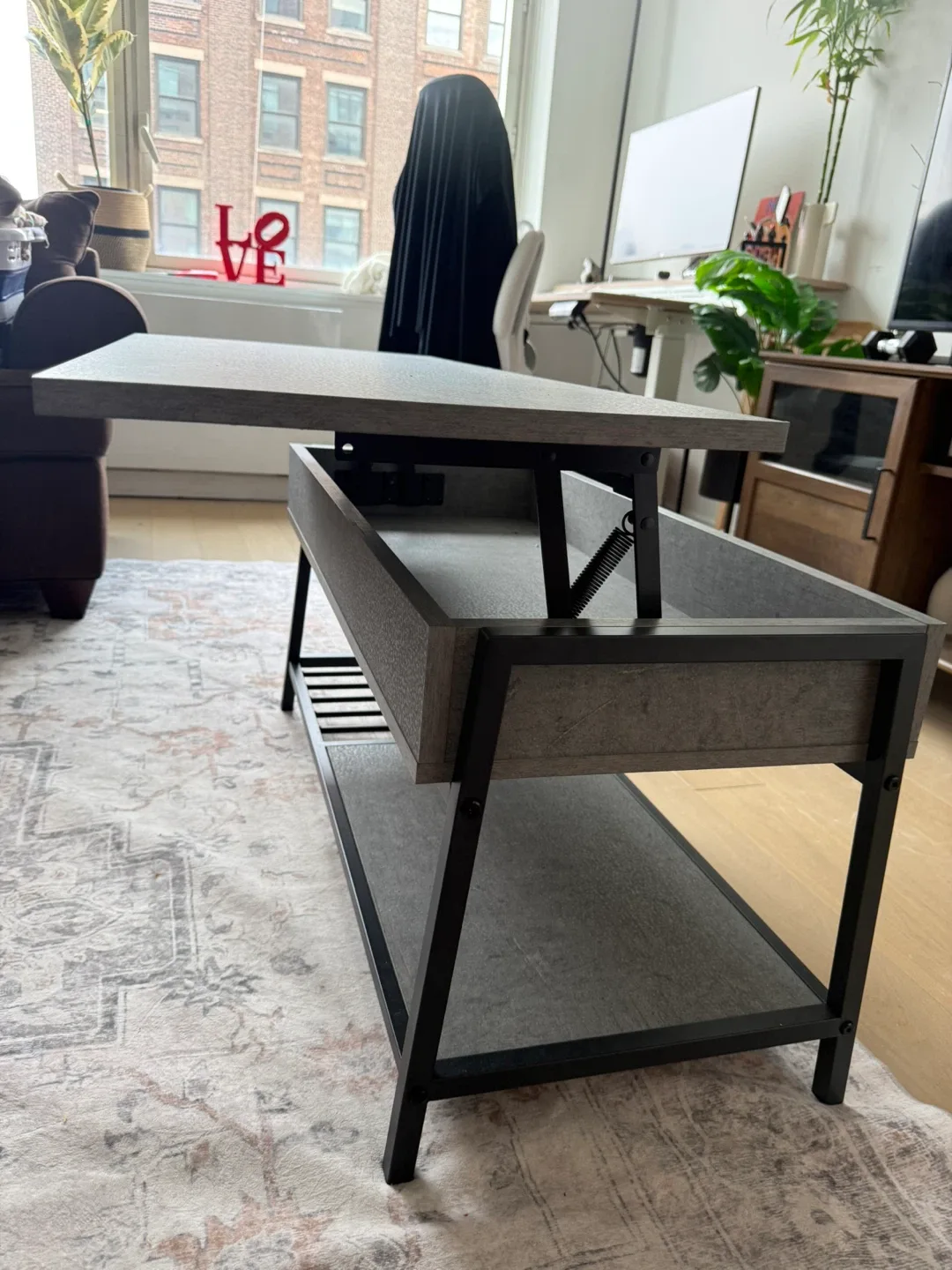 LIKE NEW Gray Lift Top Coffee Table image indicator(2)