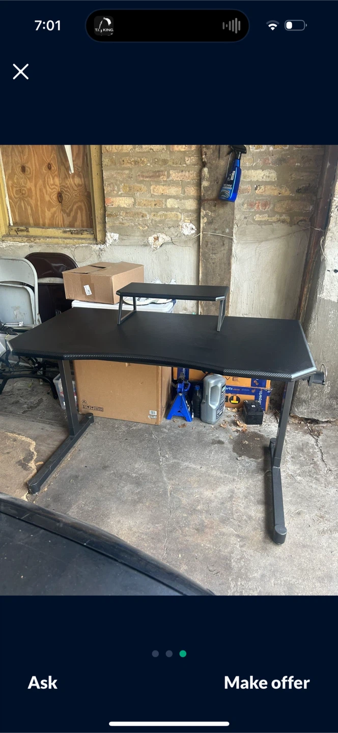 Gaming Desk with Monitor Stand. Easy garage pick up - photo 2