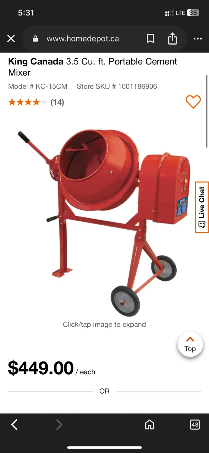 King Canada 3.5 Cu. ft. Portable Cement Mixer image indicator(3)