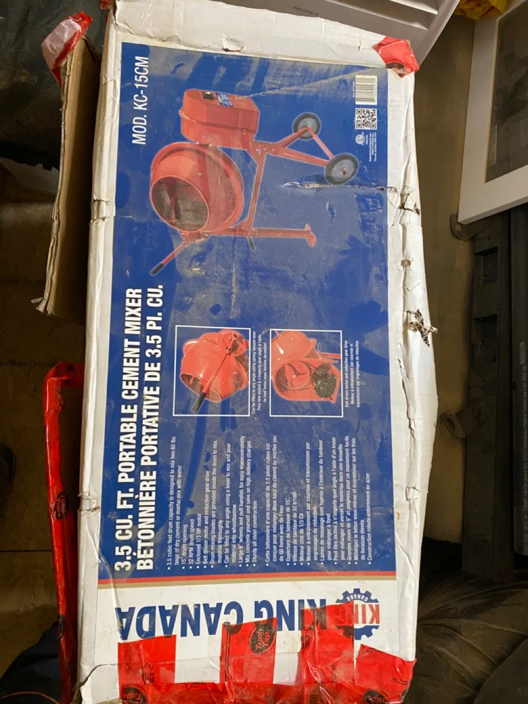 King Canada 3.5 Cu. ft. Portable Cement Mixer